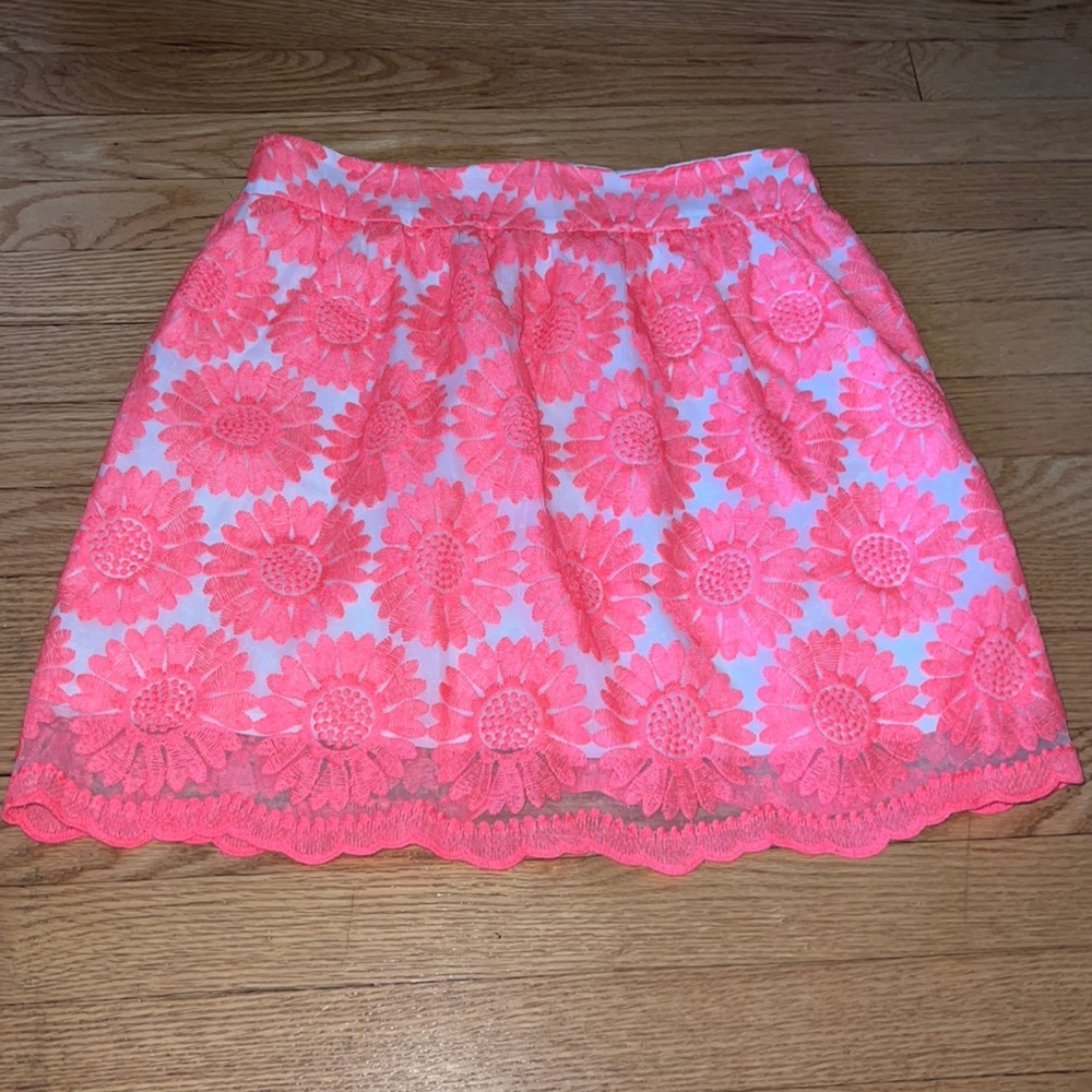 Pink floral skirt